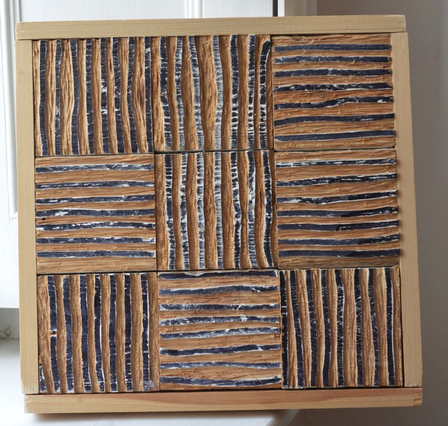 Lot 33  Winnie Lyn		'Vertical meets horizontal'		34x34cm	 reserve &pound;150.  winnielyn.art