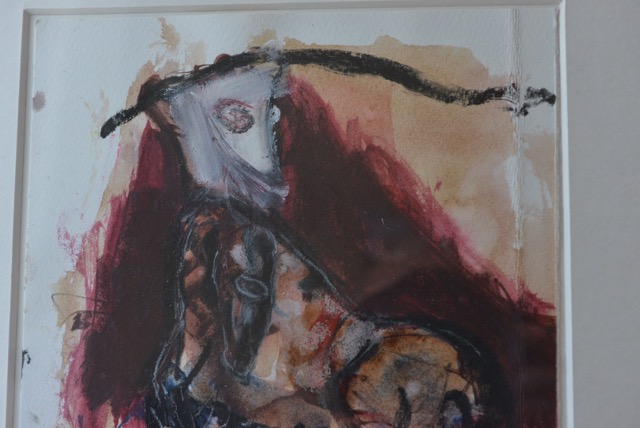 Lot 39  Kate Walters		Spirit recognises her Horse	Mixed media on paper, framed	19x18cm work only	 reserve &pound;50.  katewalters.co.uk