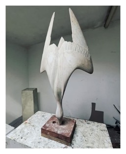 Lot43  Tom Leaper

tomleaper.com	original pattern for the bronze Mousehole Bird Hospital sculpture	modelled in p35 with a steel armature	120cm x 55cm ish reserve &pound;200
