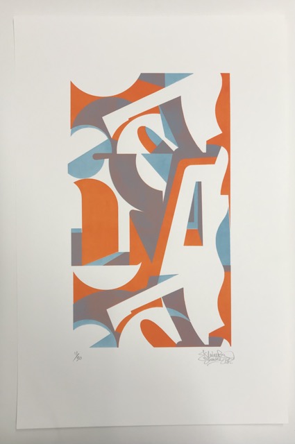 Lot 61 Kleiner Shames - kleinershames.com. 2 colour screen print Limited edition of 30 reserve &pound;50